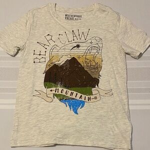 Weatherproof Kids Bear Claw Mountain T-Shirt - Cream Size 10/12 Brand New